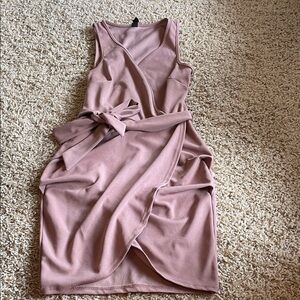 Chic Mauve Asymmetrical Wrap Dress